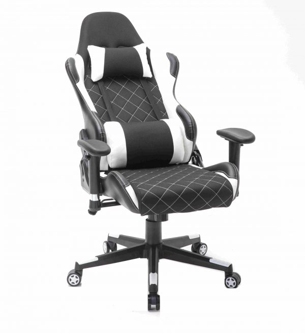 Gamestoel Classic - bureaustoel - stof bekleding - zwart wit - Afbeelding 2