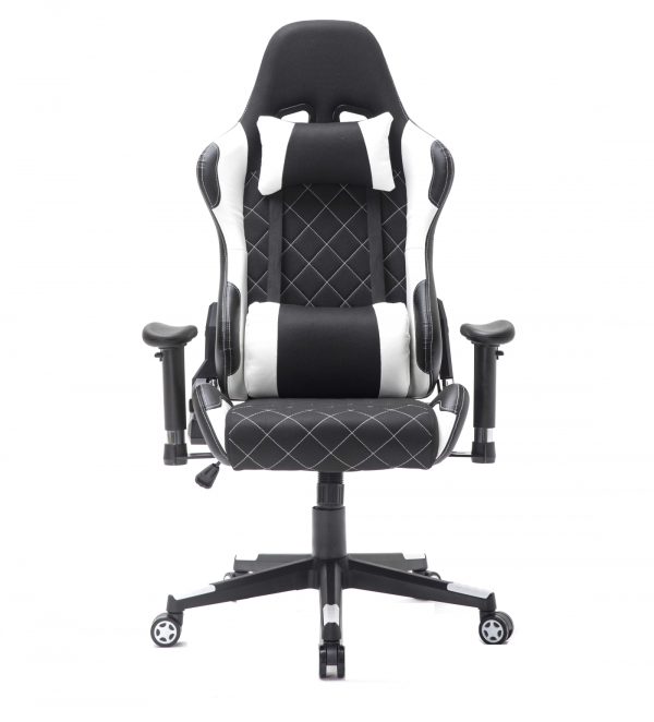 Gamestoel Classic - bureaustoel - stof bekleding - zwart wit - Afbeelding 6