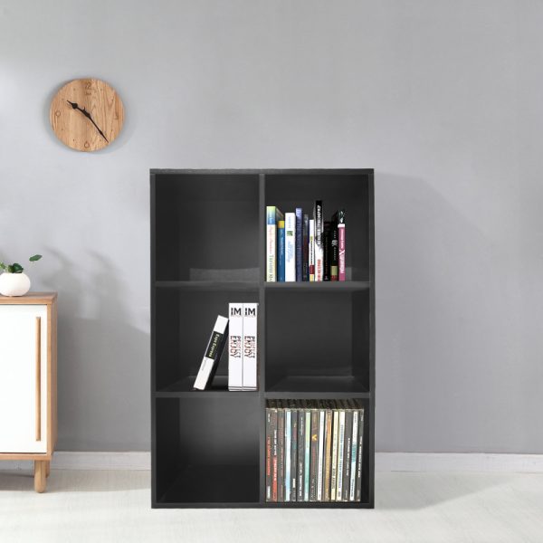 Vakkenkast Vakkie 6 open vakken opbergkast - boekenkast - wandkast - zwart - Afbeelding 2