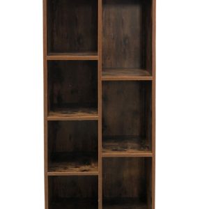 Boekenkast - open vakkenkast - wandkast - 130 cm hoog - vintage bruin walnoot kleurig