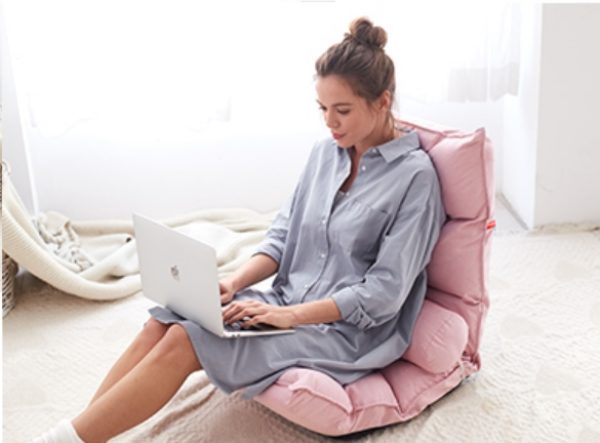 Yoga meditatie vloerstoel loungekussen roze - Afbeelding 3