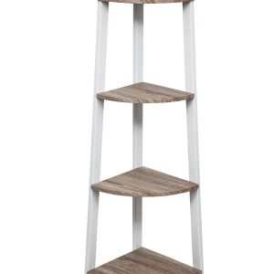 Hoekkast Stoer metaal hout industrieel design boekenkast 125 cm hoog wit