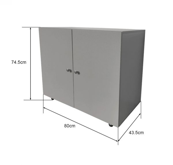 Archiefkast Tijn - opbergkast multifunctioneel - 74 cm hoog - grijs - Afbeelding 5