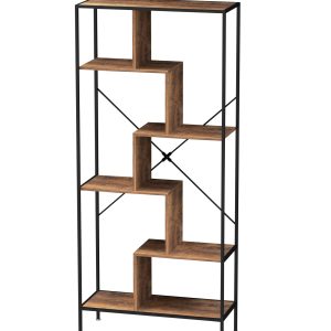 Boekenkast wandkast Stoer - industrieel - metaal hout - 180 cm hoog