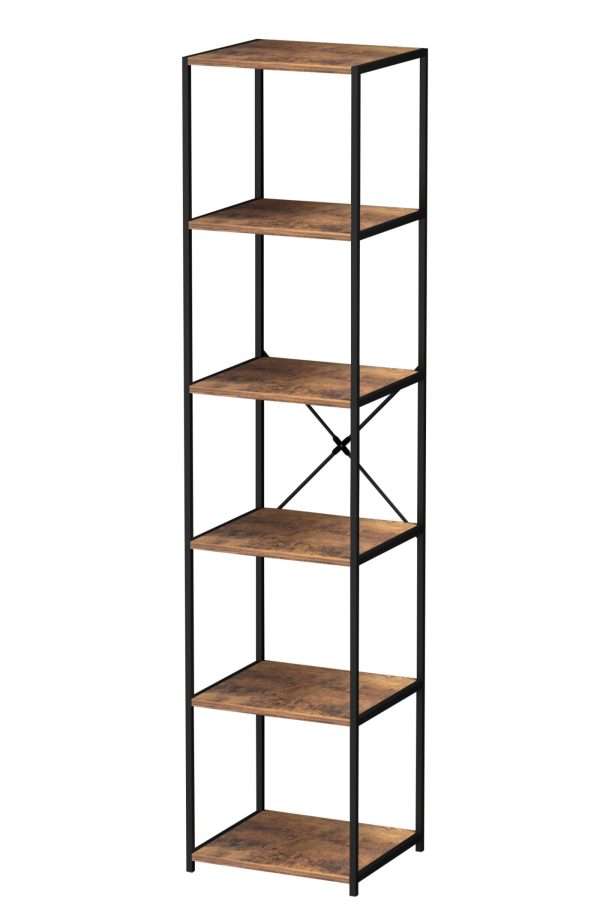 Boekenkast wandkast Stoer - industrieel design - metaal hout - 40 x 40 x 174 cm