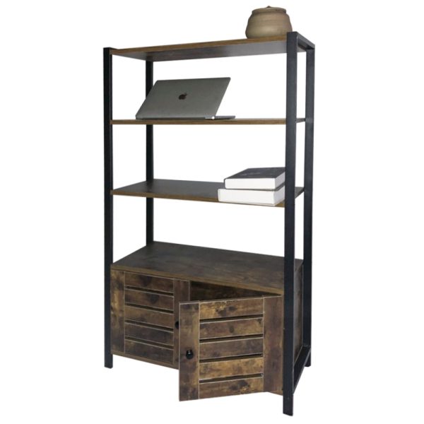 Wandkast boekenkast Stoer industrieel vintage design 120 cm hoog