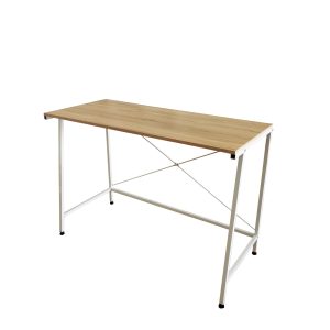 Bureau laptop computer tafel Stoer - industrieel - wit metaal blank hout