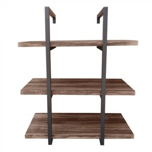 Wandrek ladder Stoer - wandplank boekenkast - wandkast - industrieel - 3 opbergplanken