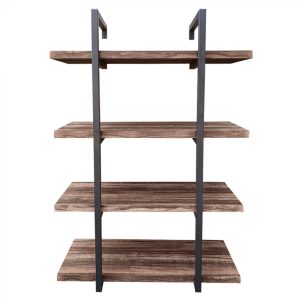 Wandrek ladder Stoer - wandplank boekenkast - wandkast - industrieel - 4 opbergplanken