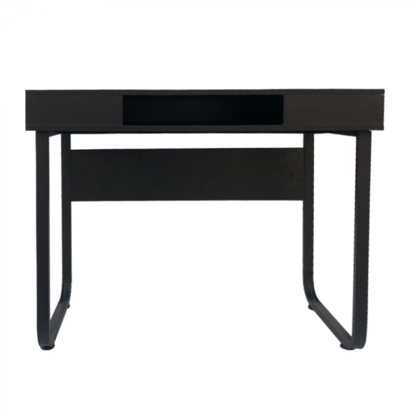 Bureau computer tafel Stoer - sidetable - industrieel modern - zwart metaal zwart hout - 110 cm breed