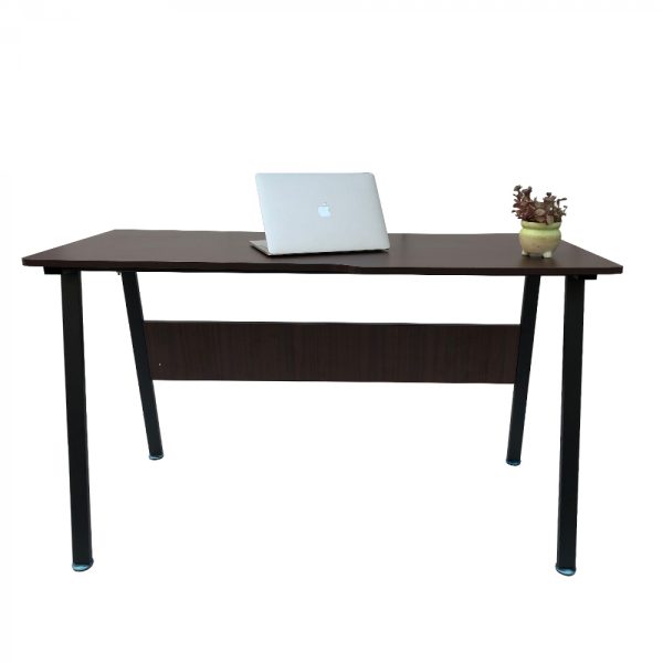 Computertafel  bureau Stoer - industrieel vintage - 130 cm breed - zwart metaal bruin hout