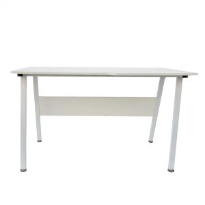 Computertafel bureau Stoer - industrieel modern - 130 cm breed - wit frame wit tafelblad