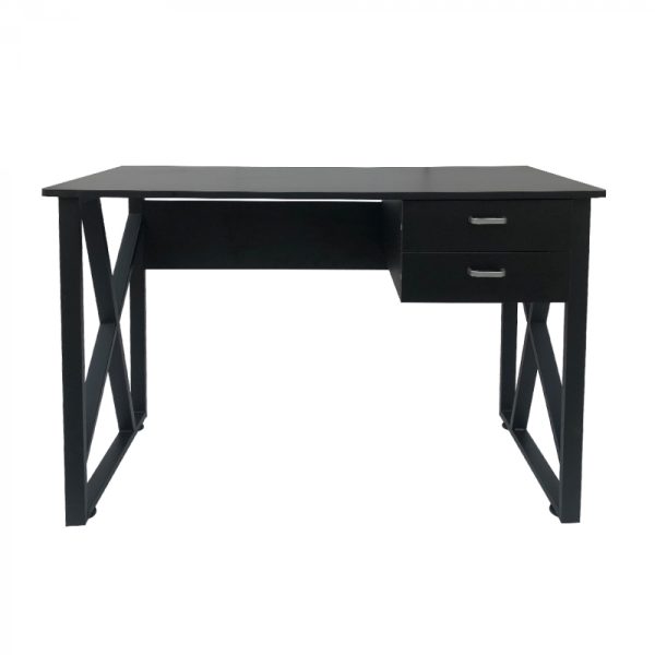 Bureau computer tafel Stoer - sidetable - industrieel modern - metaal met hout - zwart