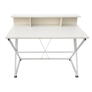 Bureau tafel computer laptop Stoer - industrieel moderne stijl - 110 cm breed - wit