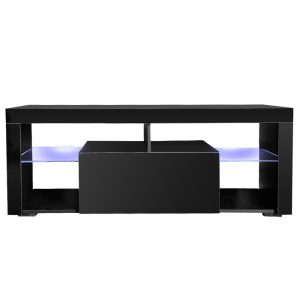 TV meubel kast Hugo - media meubel game set up - led verlichting - zwart