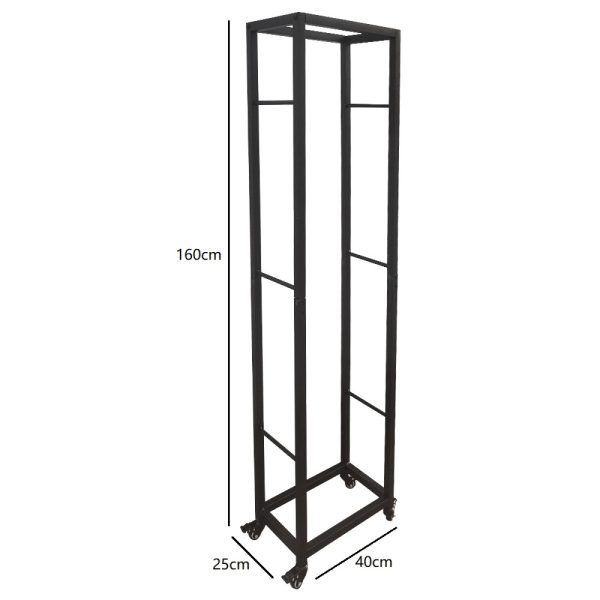 Haardhout brandhout opslag rek verrijdbaar - opslaan van hout - 40 cm x 160 cm hoog - Afbeelding 5