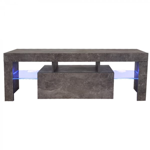 TV meubel kast Hugo - media meubel game set up -  led verlichting - grijs beton kleur