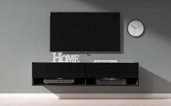 TV meubel TV dressoir Wander hangend 140 cm breed zwart