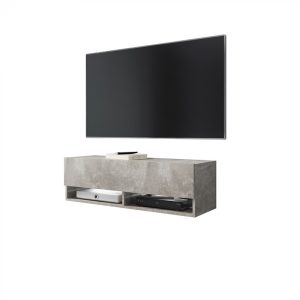 Hangend TV meubel TV dressoir Wander smal model grijs beton uitstraling