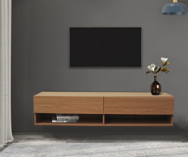 TV meubel TV dressoir Wander hangend 140 cm breed lichtbruin