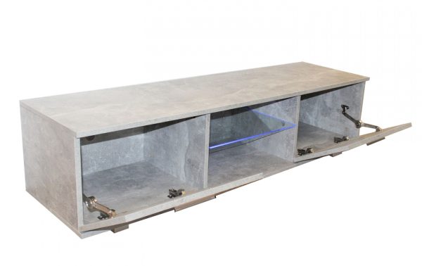 TV meubel dressoir Tenus - TV kast - met led verlichting - 160 cm breed - grijs beton - Afbeelding 3