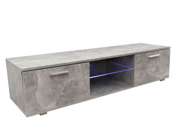 TV meubel dressoir Tenus - TV kast - met led verlichting - 160 cm breed - grijs beton - Afbeelding 4
