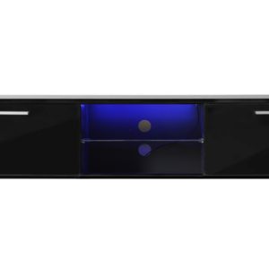 TV meubel - dressoir - led verlichting - 140 cm breed - zwart