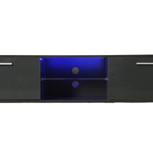 TV meubel kast - dressoir -t led verlichting - 140 cm breed - grijs