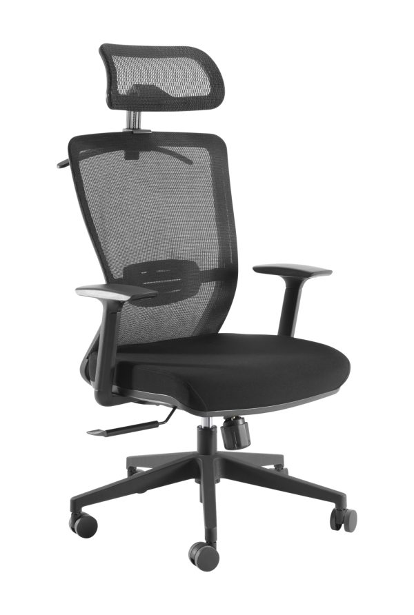 Bureaustoel comfort - kantoorstoel - ergonomisch verstelbaar - mesh stof - zwart