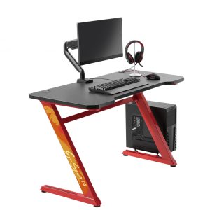 Computer game bureau gaming desk Thomas rood zwart ideaal voor uw game set up 120 cm x 60 cm