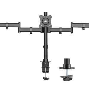 Monitorbeugel 3 beelschermen - monitorarm - tot 27 inch schermen - draaibaar kantelbaar roteerbaar