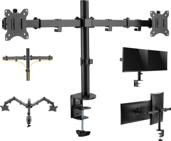 Monitorarm gaming 2 beelschermen - monitor beugel - draaibaar kantelbaar roteerbaar