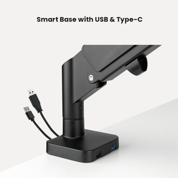Monitorbeugel gasveer - monitorarm - usb 3.0 en type c - draaibaar kantelbaar roteerbaar - Afbeelding 3