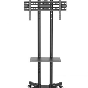 Tv monitor standaard - verrijdbaar - met camera houder - hoogte instelbaar tot 145 cm