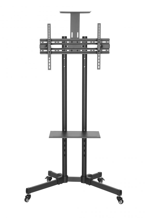 Tv monitor standaard - verrijdbaar - met camera houder - hoogte instelbaar tot 145 cm