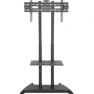 Tv beeldscherm standaard - verrijdbaar - met camera houder - hoogte instelbaar tot 146 cm