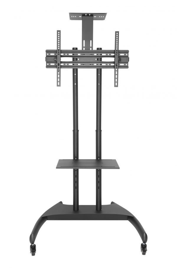 Tv beeldscherm standaard - verrijdbaar - met camera houder - hoogte instelbaar tot 146 cm