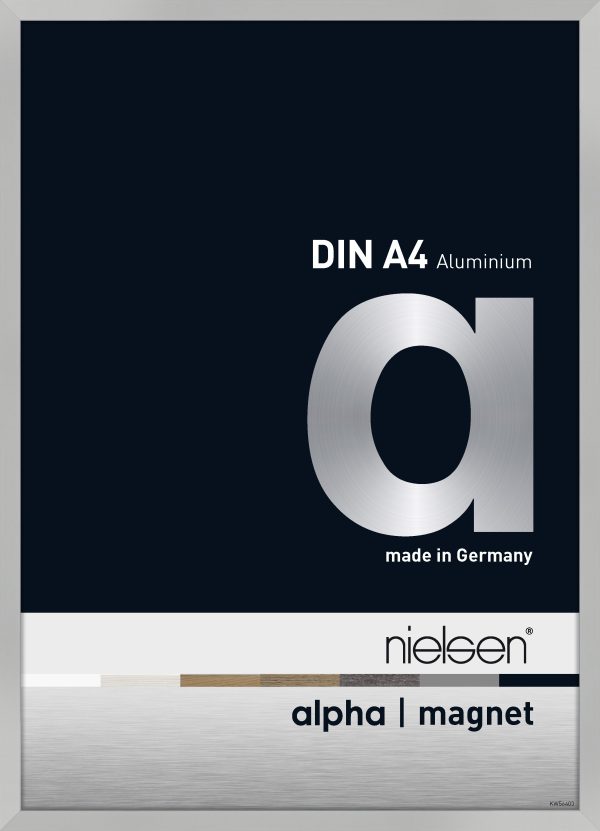 Wissellijst frontloader Nielsen Alpha Magnet aluminium A4 formaat Mat Zilver