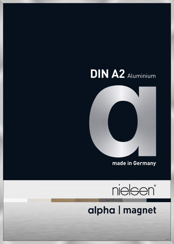 Wissellijst frontloader Nielsen Alpha Magnet aluminium A2 formaat Zilver