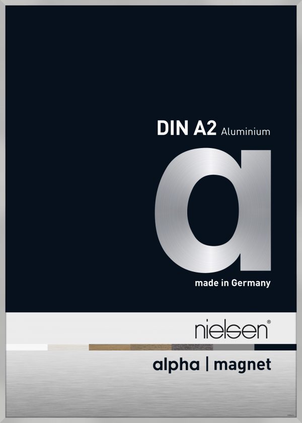 Wissellijst frontloader Nielsen Alpha Magnet aluminium A2 formaat Mat Zilver