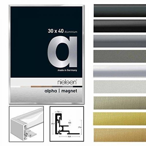 Wissellijst frontloader Nielsen Alpha Magnet aluminium A2 formaat Mat Zilver - Afbeelding 3