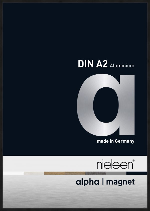 Wissellijst frontloader Nielsen Alpha Magnet aluminium A2 formaat Mat Zwart