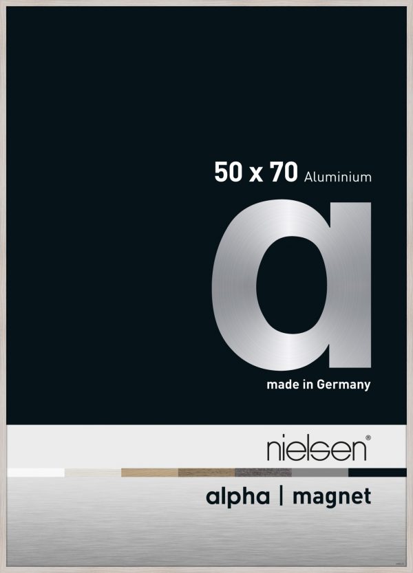 Wissellijst frontloader Nielsen Alpha Magnet aluminium 50 cm x 70 cm formaat Whitewash