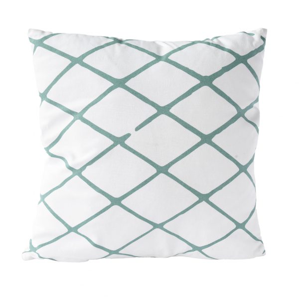 Sierkussen decoratie kussen Diamond 45 x 45 cm wit groen