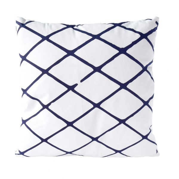 Sierkussen decoratie kussen Diamond 45 x 45 cm wit blauw