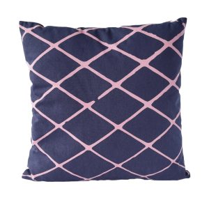 Sierkussen decoratie kussen Diamond 45 x 45 cm blauw roze