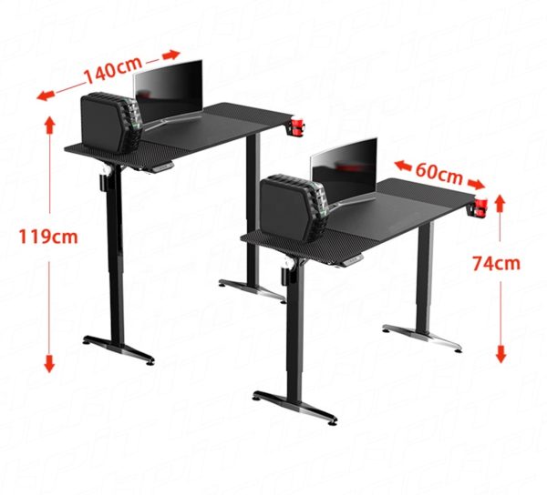 Bureau zit sta elektrisch verstelbaar - 140 x 60 cm - Afbeelding 5