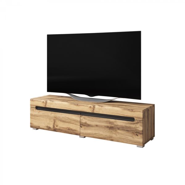 TV kast TV meubel Taylor design 140 cm bruin houtstructuur