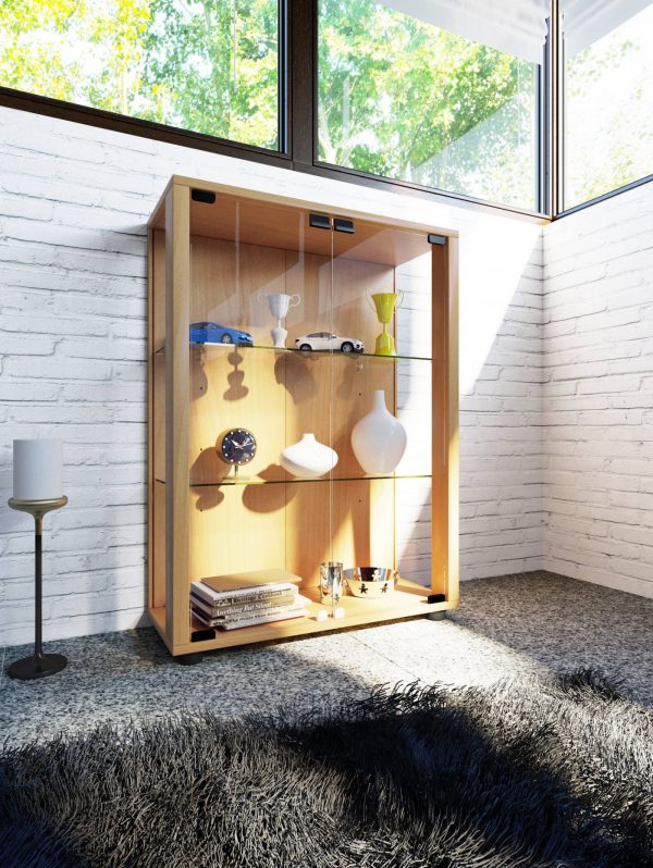 Wandvitrine Vitrinekast Udina (beuken) - Afbeelding 2