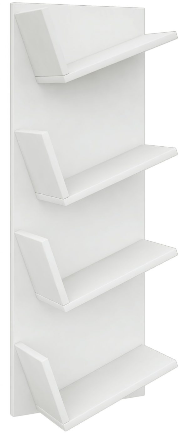 Wandrek wandkast design Lansi voor opbergen CD of Games wit - Afbeelding 2